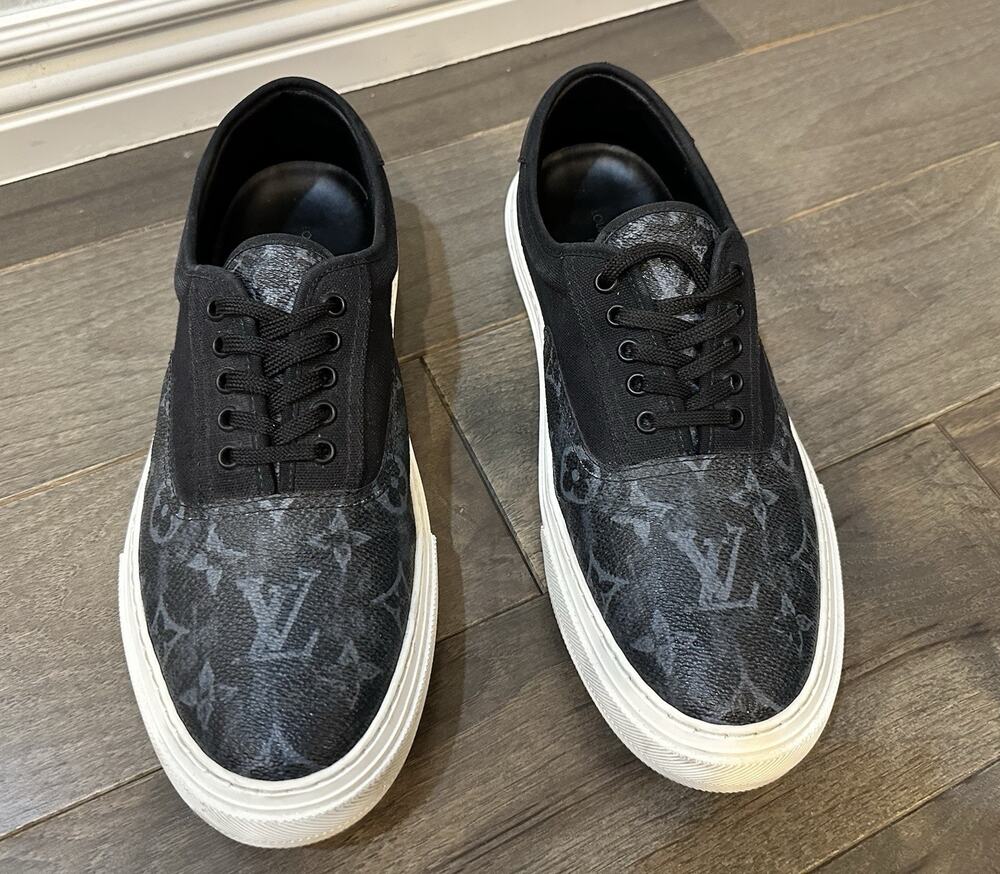 AUTHENTIC LOUIS VUITTON TROCADERO BLACK MONOGRAM SNEAKERS LV 9 (fits USA 10)